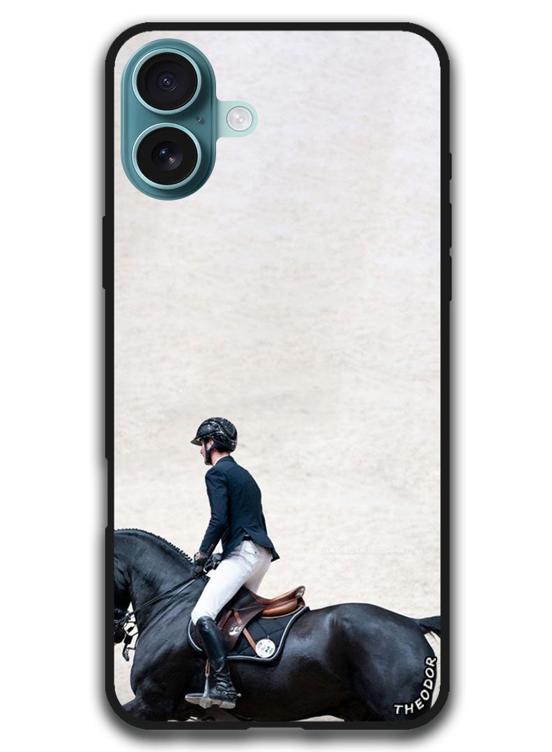 Theodor Protective Case Anti Scratch Shock Proof Bumper Cover For iPhone 16 Plus (6.7)-inch Horse Riding (2) - Image 1