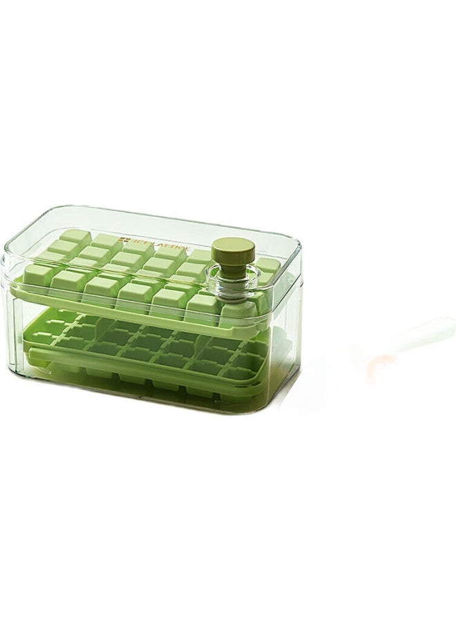 Baijie Ice Cube Mold, Ice Maker Mold, Ice Cube Maker, Ice Tray, Thickened Ice Cube Mold, Storage Box, Green Double-Layer - Image 3