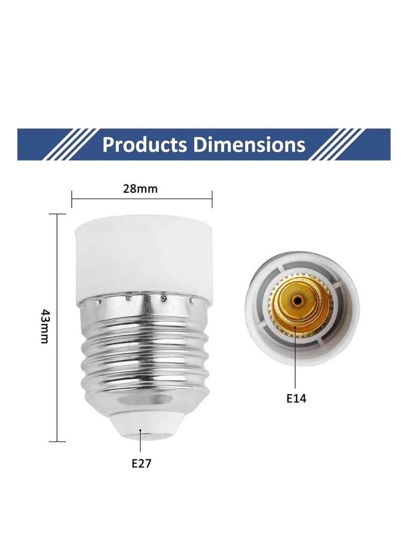 Lezonic E27 to E14 Socket Converter, Screw to Small Screw Edison Bulb Adapter, ES to SES Lamp Base Adapter, Max Wattage 60W, Voltage 0-250V, for LED Bulbs, Incandescent Bulbs, CFL Bulbs, 4 Pack - Image 3