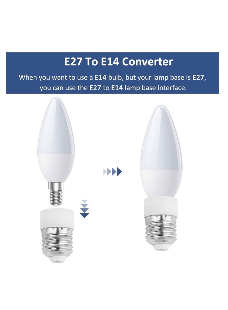Lezonic E27 to E14 Socket Converter, Screw to Small Screw Edison Bulb Adapter, ES to SES Lamp Base Adapter, Max Wattage 60W, Voltage 0-250V, for LED Bulbs, Incandescent Bulbs, CFL Bulbs, 4 Pack - Image 4
