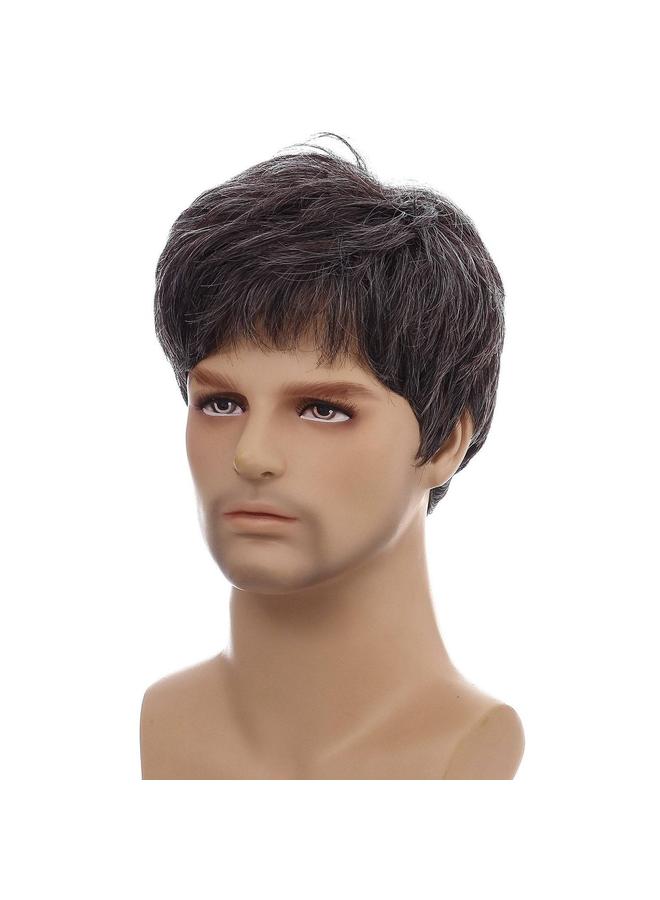 الأزرق جي دبليو شعر مستعار أوروبي وأمريكي ، شعر مستعار رجالي ، شعر قصير رقيق ، آلية شعر قصير ، شعر مستعار ألياف كيميائية ، غطاء رأس men'swig - Image 4