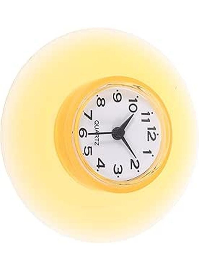 Amber Mirror Wall Clock Waterproof Suction Cup Shower Clock Battery Free Home Decor - Image 1