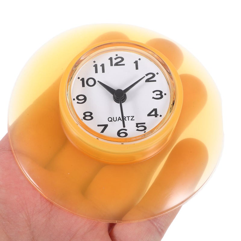 Amber Mirror Wall Clock Waterproof Suction Cup Shower Clock Battery Free Home Decor - Image 5