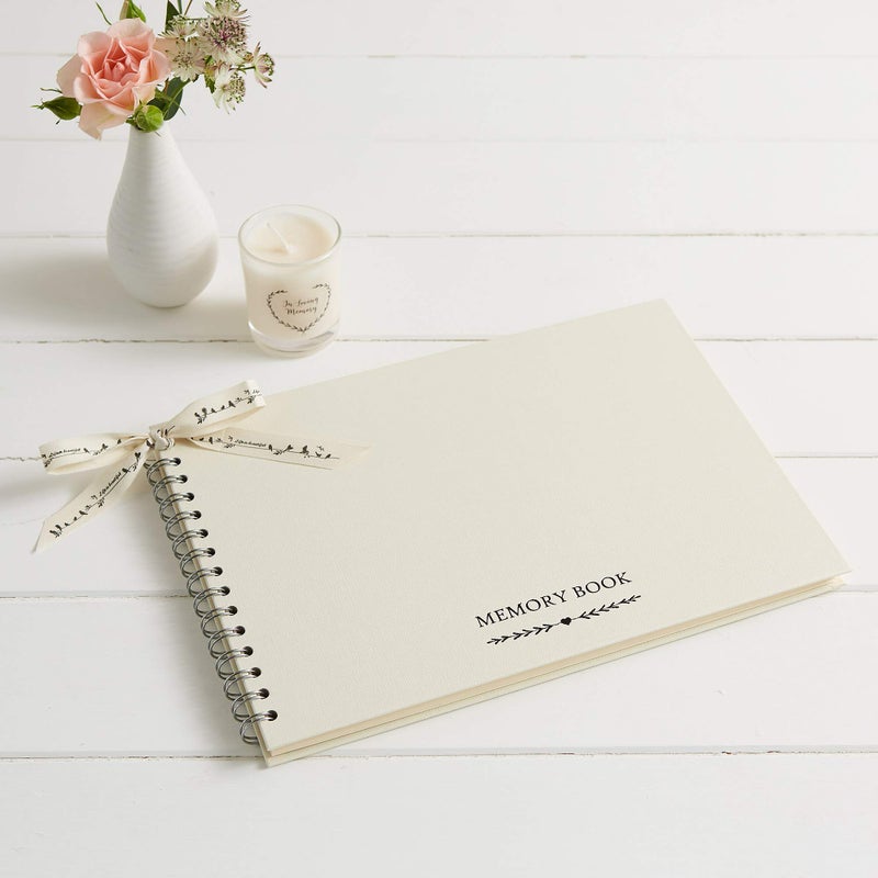Zerodis ANGEL & DOVE Luxury A4 Ivory Memory Book & 2 Signs Set - Ideal for Funeral Condolence Book, Memorial, Celebration of Life - Image 2