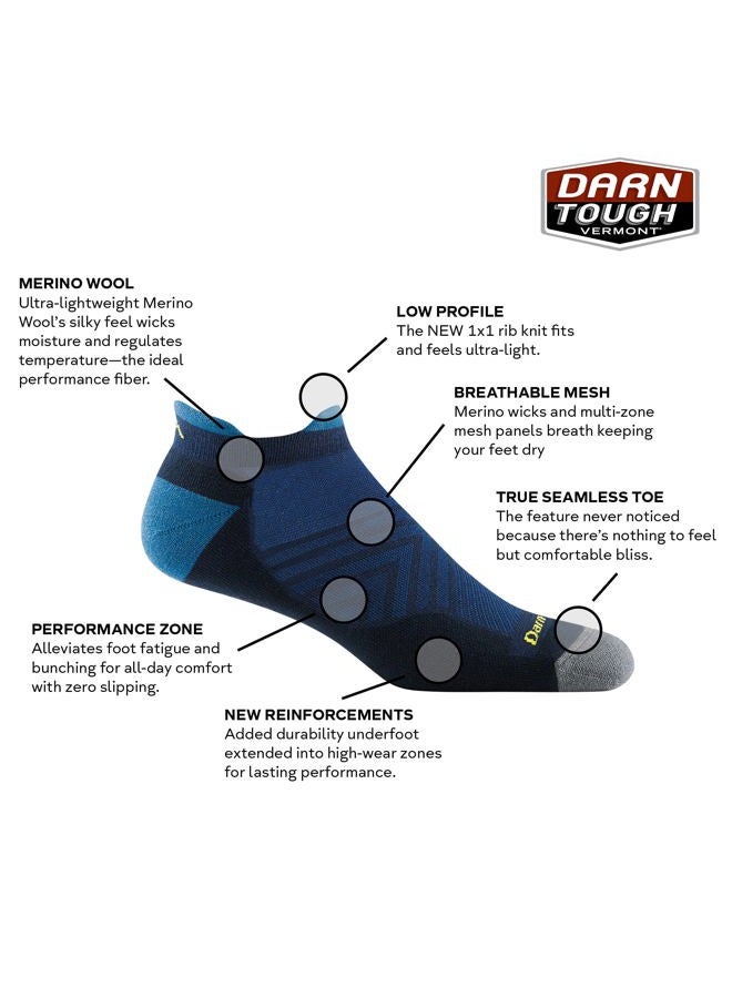 Darn Tough Men's Run No Show Tab Ultra-Lightweight with Cushion Sock (Style 1039) - Black, Large - Image 3