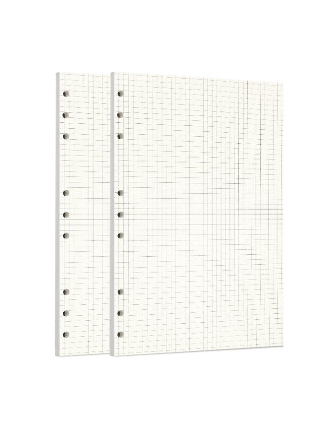 Zelten 2 Pack B5 90 Sheets/180 Pages Squared Loose Leaf Punched Paper Refills Paper for 9 Hole Binder Personal Organizer Diary Notebook Refillable Planner - Image 1