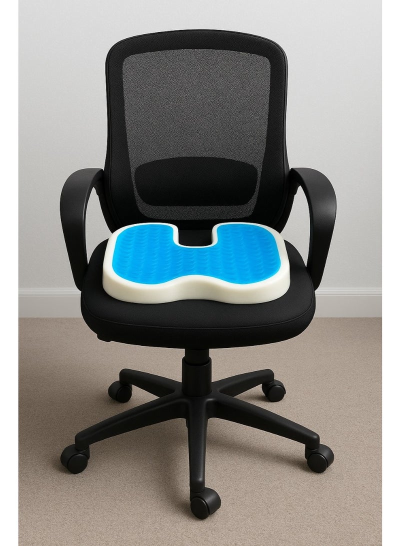 ماكس كمفورت مقعد يو ميموري جيل طبي لتخفيف آلام العصعص والناسورالعصعصي,ميموري فوم مع طبقة جيل بارد,مثالي للمكتب والسيارة والقعدة الطويلة,ماكس كومفرت,اسود,كبير - Image 3