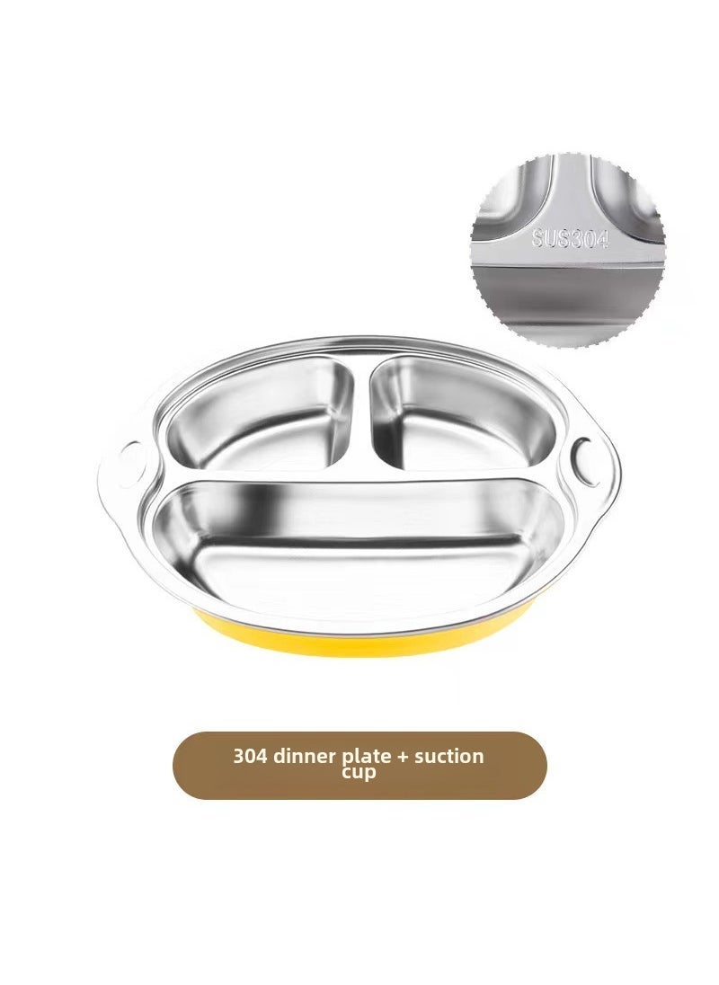 304 Stainless Steel Dielectric Plate Fast Food Plate Kindergarten School Dining Plate Childrens Tableware Baby Plate Big mouth monkey (sucker) Big mouth monkey (sucker)