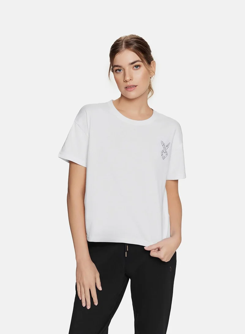 كارديو باني Cardio Bunny Relaxed Logo Tee - White