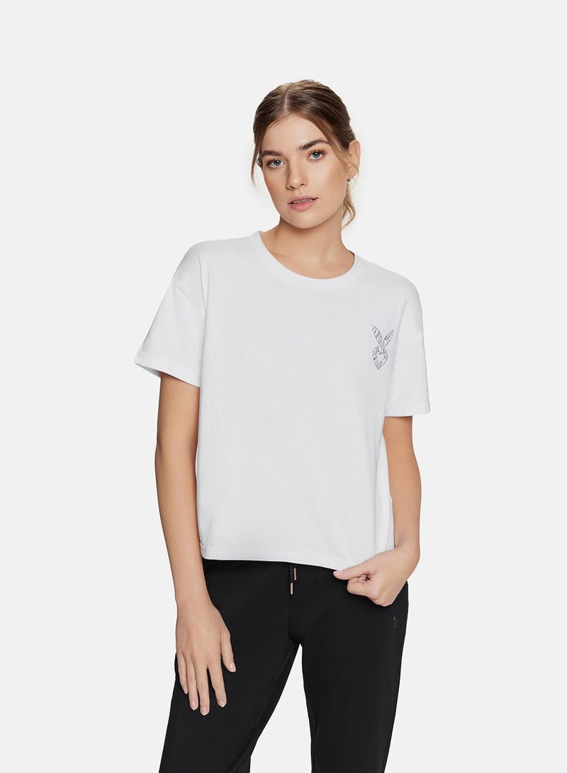 Cardio Bunny Relaxed Logo Tee - White - Image 1