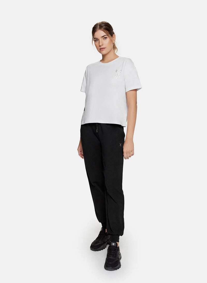 Cardio Bunny Relaxed Logo Tee - White - Image 2