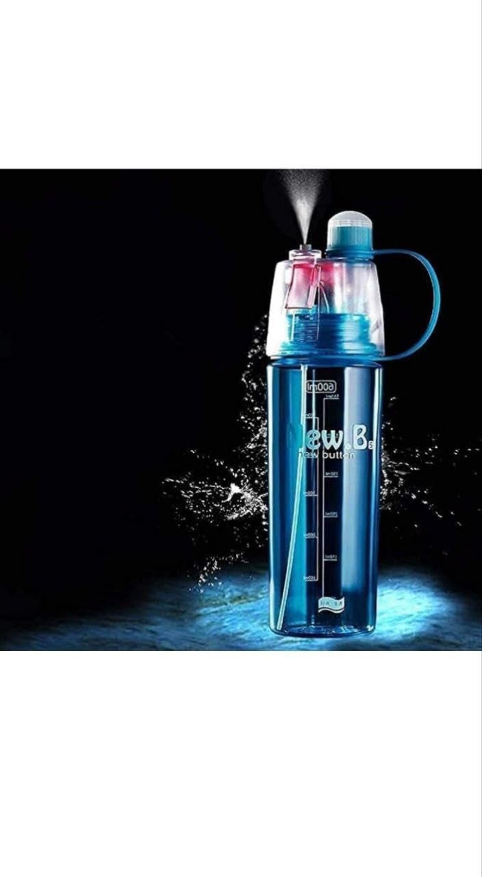 Generic Sports Misting Water Bottle with Spray Function 600ml Teal  - Image 2