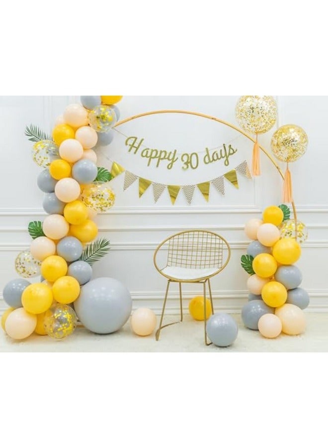 جيجيرو حامل قوس البالونات بطول 9.5 قدم، حامل خلفية دائري، إطار قوس الزفاف الدائري الذهبي - Image 4