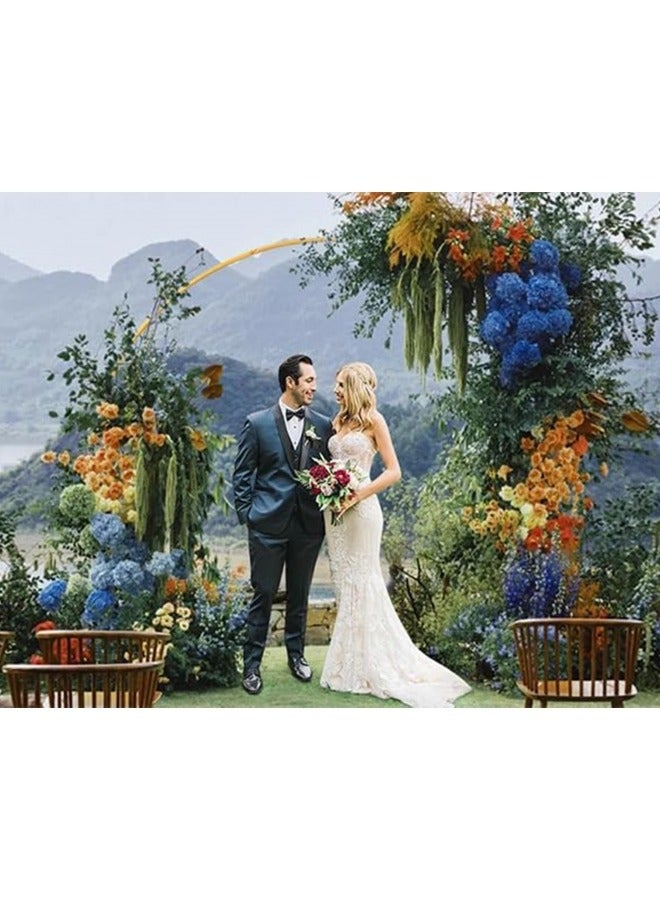 جيجيرو حامل قوس البالونات بطول 9.5 قدم، حامل خلفية دائري، إطار قوس الزفاف الدائري الذهبي - Image 5