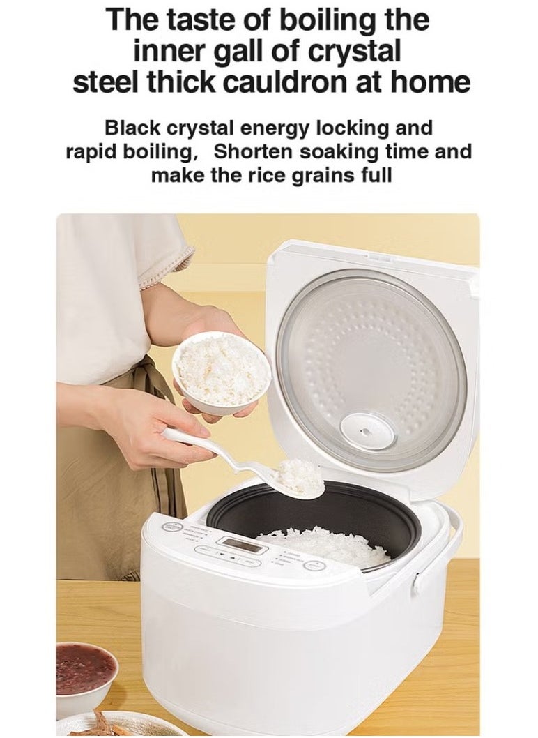 ZOLELE Smart Rice Cooker 5L ZB600 With 16 Preset Cooking Functions, 24-Hour Timer, Warm Function, and Non-Stick Inner Pot- Pure White
