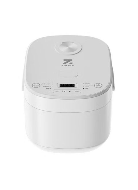 ZOLELE Smart Rice Cooker 5L ZB600 With 16 Preset Cooking Functions, 24-Hour Timer, Warm Function, and Non-Stick Inner Pot- Pure White