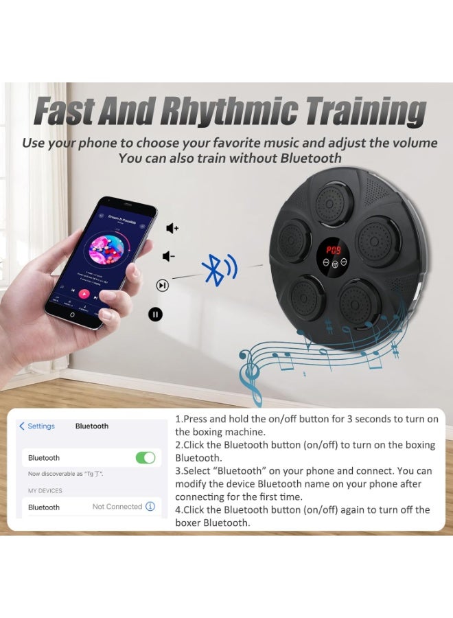 Fitness Smart Electronic Music Boxing Machine for Men with Gloves Toy Wall Mounted Boxing Machine Smart Boxing Target, Wall Mounted Punching Bag Punching Equipment for Boxing Training - Image 2