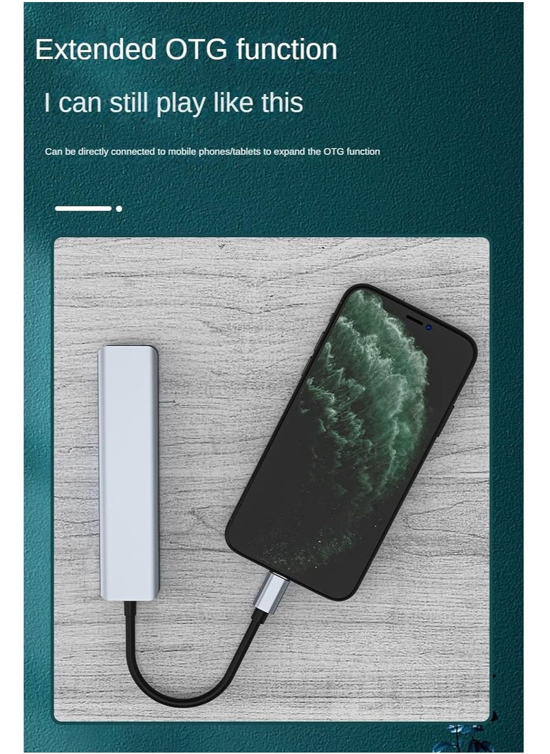 USB C Hub 7 in 1,USB C Adapter with 4K HDMI, Two USB-C Ports, USB 3.0, SD/TF Card Reader, Compatible with MacBook Pro & Air USB C Laptop and Other Type C Devices,Supports 100 W Fast Charging
