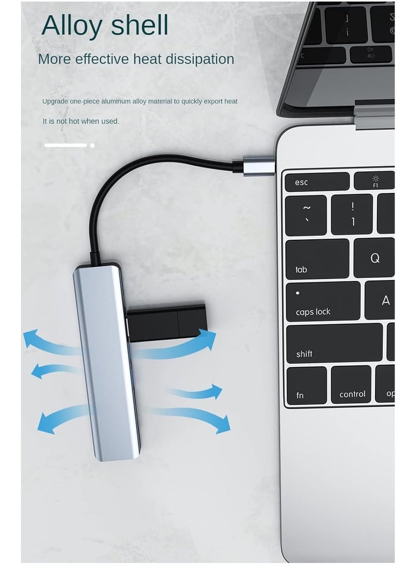 USB C Hub 7 in 1,USB C Adapter with 4K HDMI, Two USB-C Ports, USB 3.0, SD/TF Card Reader, Compatible with MacBook Pro & Air USB C Laptop and Other Type C Devices,Supports 100 W Fast Charging