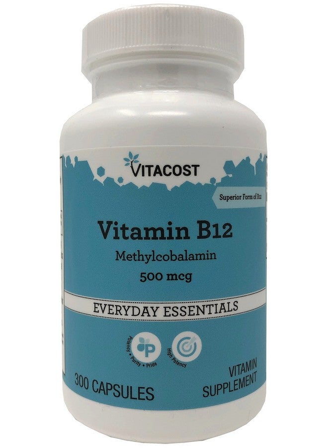 Vitacost Brand فيتوكوست فيتامين ب-12 ميثيلكوبالامين - 500 ميكروغرام - 300 كبسولة - Image 1