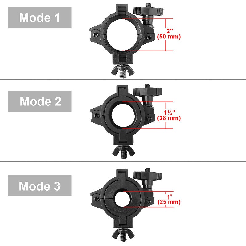 MOUNTAIN_ARK 5 Pack 33lb Stage Light Clamps for DJ Par Light Plastic O Clamp Truss Mount Hook Fit 1" 1-1/2" 2" OD Pipe - Image 4