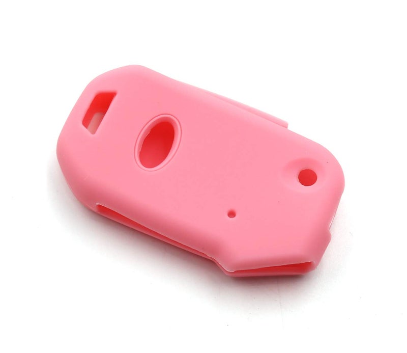 LIGHTKOREA fob Remote Flip Folding Key Case Protector Silicone Cover Compatible with Kia 2019 2020 Sportage Cerato Forte Sports GT Sorento Soul NIRO Telluride (Pink)