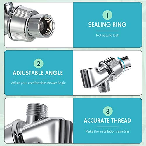 Mimorou 79 Inch Stainless Steel Shower Hose with Adjustable Shower Arm Holder and Head Replacement (Silver) - Image 3