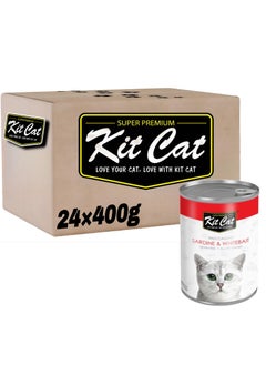Kit Cat Kit Cat (24 packs) wet cat food with sardine and whitebait flavor for both small and large cats / 400 grams  - Image 1