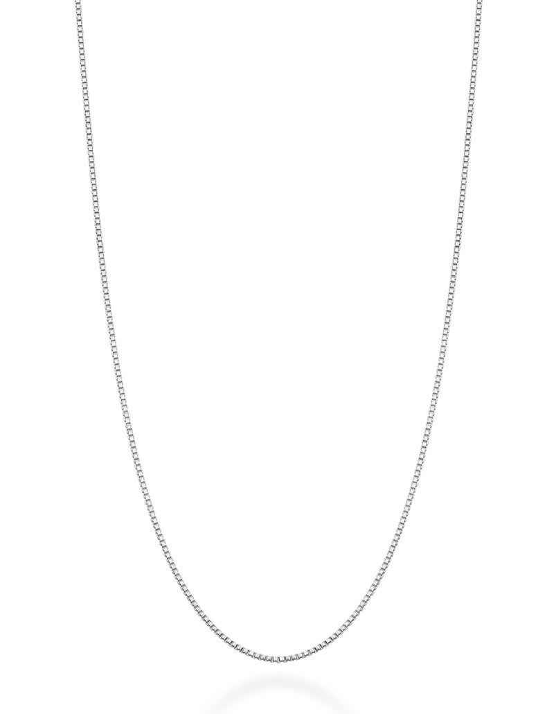 Miabella Italian 925 Sterling Silver or 18K Gold Plated Silver Thin 1mm Box Chain Necklace for Women, Made in Italy (SI, Length 18 Inches) - Image 1
