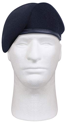 Rothco PreShaved Inspection Ready Beret Rugged Wool Hat Ready for Duty Midnight Navy Blue 7 14 - Image 1