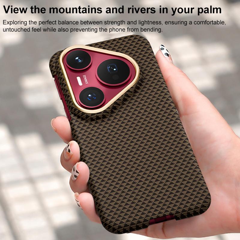 erorex For Huawei Pura 80 Pro 5G Metal Frame Nanofiber MagSafe Magnetic Phone Case(Red) - Image 5