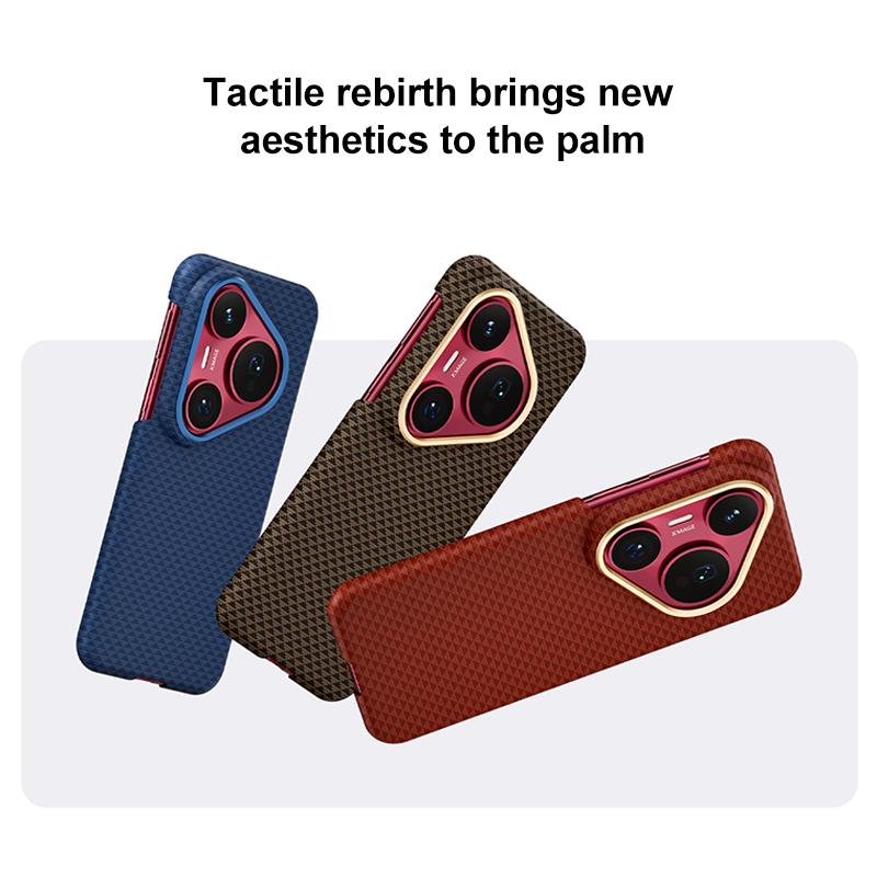 erorex For Huawei Pura 80 Pro 5G Metal Frame Nanofiber MagSafe Magnetic Phone Case(Red) - Image 2