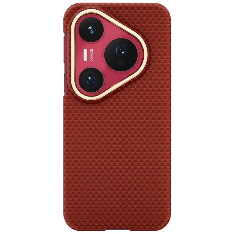 erorex For Huawei Pura 80 Pro 5G Metal Frame Nanofiber MagSafe Magnetic Phone Case(Red) - Image 1