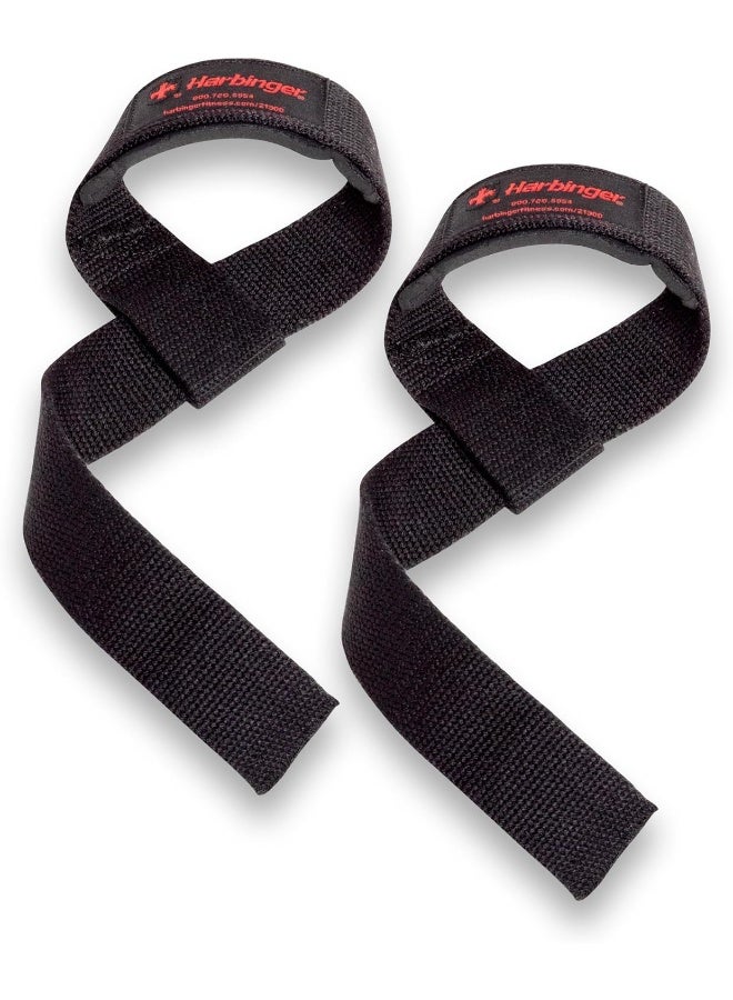 Harbinger Padded Cotton Lifting Straps with NeoTek Cushioned Wrist (Pair) - Image 1