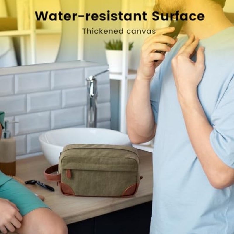 Travel Toiletry Bag - Hanging Toiletry Bag for Men Water Resistant Canvas Shaving Bag for Travel,,, Classic - Image 5