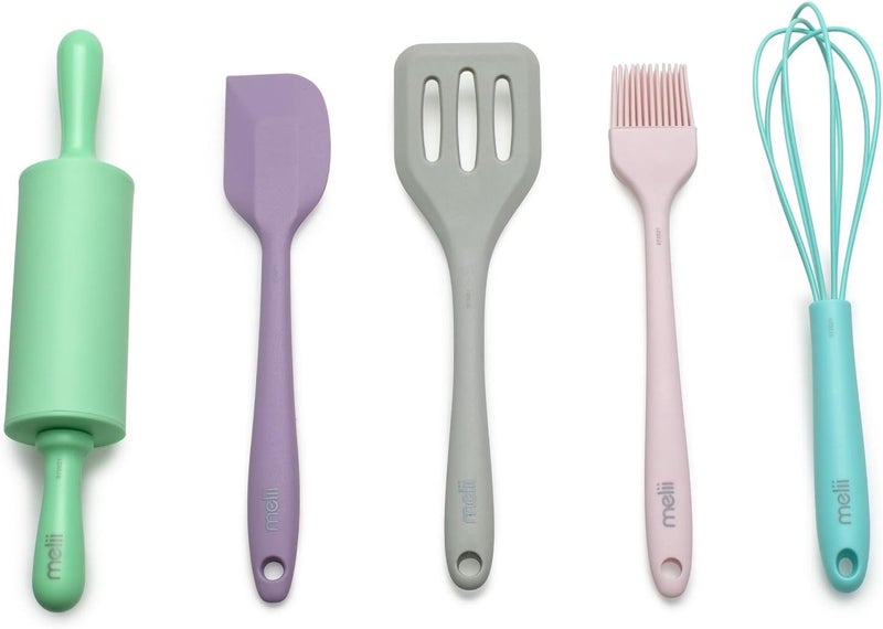 Melii 5 Piece Mini Baking Tool Set for Kids - BPA Free Silicone Utensils - Image 1