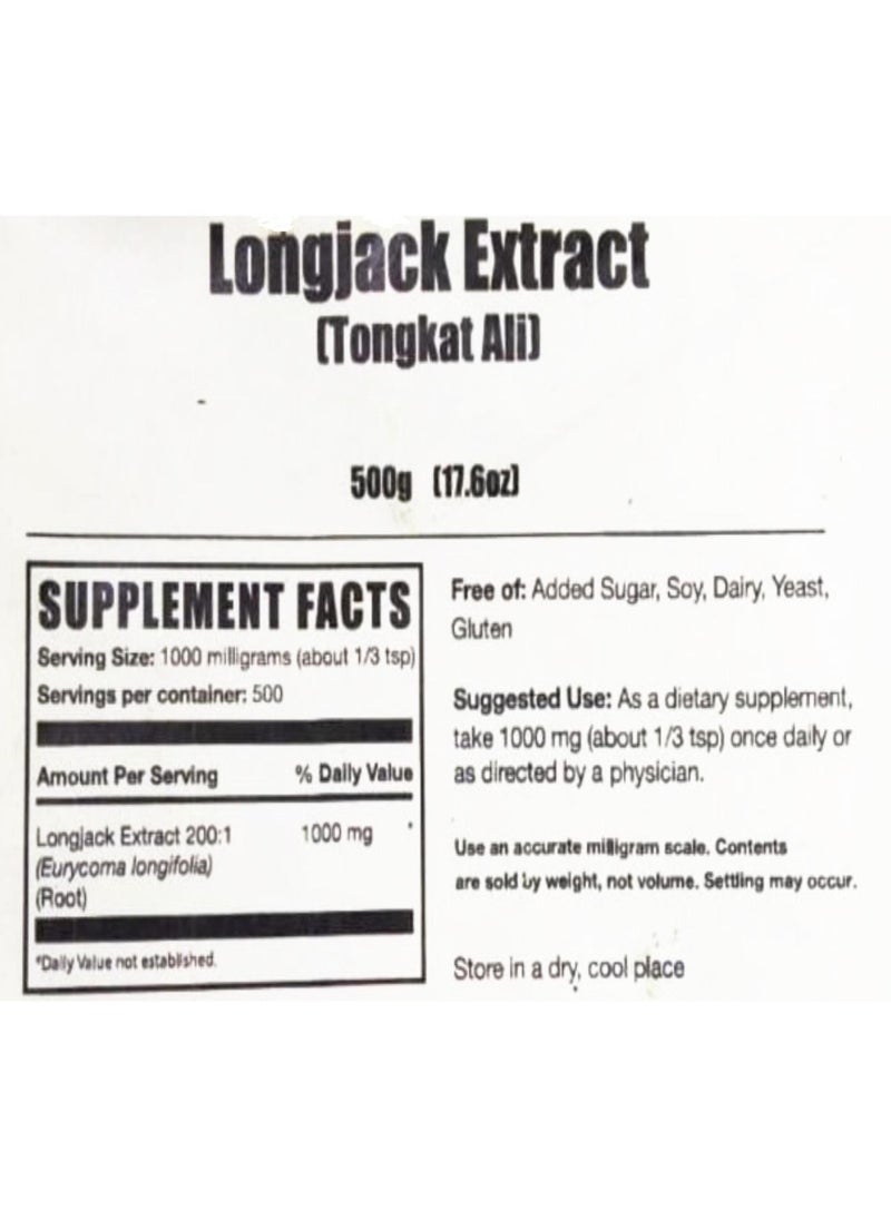 BulkSupplements Longjack Extract Tongkat Ali, 500g (17.6 oz)  - Image 2