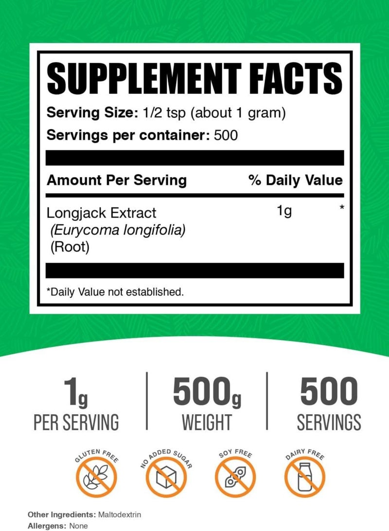 BulkSupplements Longjack Extract Tongkat Ali, (17.6 oz)  - Image 2