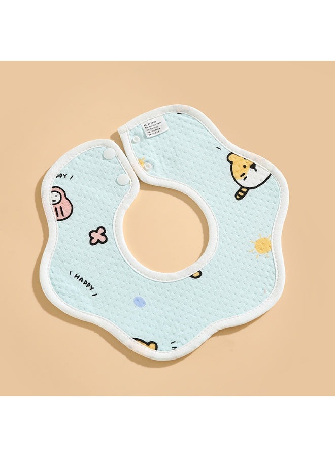 NIBEMINENT A-Class Newborn Baby Bib - Pure Cotton Waterproof Knitted Petal Bib - Image 1