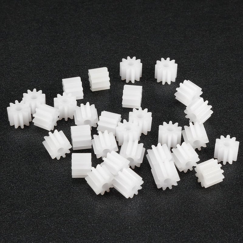 uxcell 30pcs Plastic Gears White 10 Teeth Model 102A Reduction Gear Plastic Worm Gears for RC Car Robot - Image 3