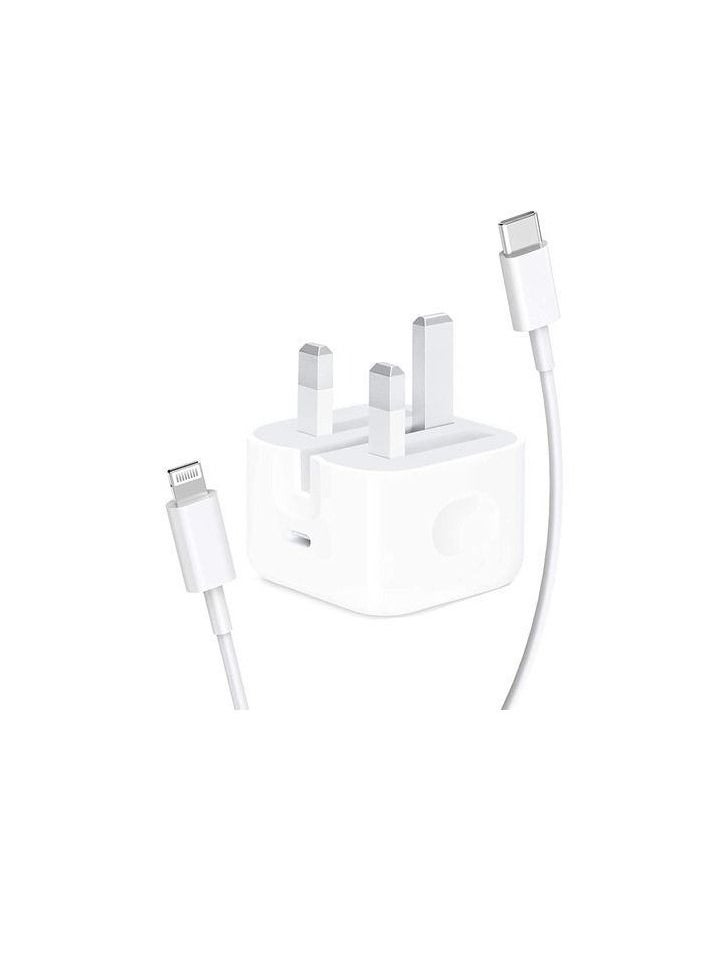 Generic - USB-C Power Adapter With Type-C To Lightning Cable 20W White - Image 1