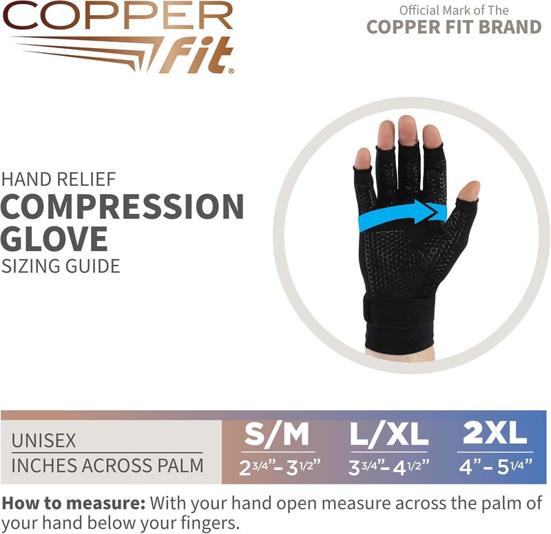 Copper Fit unisex-adult Hand Relief Compression Gloves Glove Liners (pack of 1) - Image 2