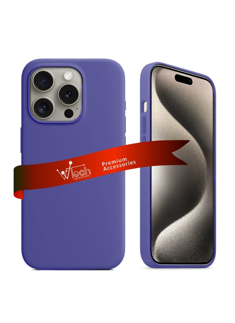 Wtech - Soft Liquid Silicone Case Cover For Apple iPhone 15 Pro Max 2023 Lavender - Image 1