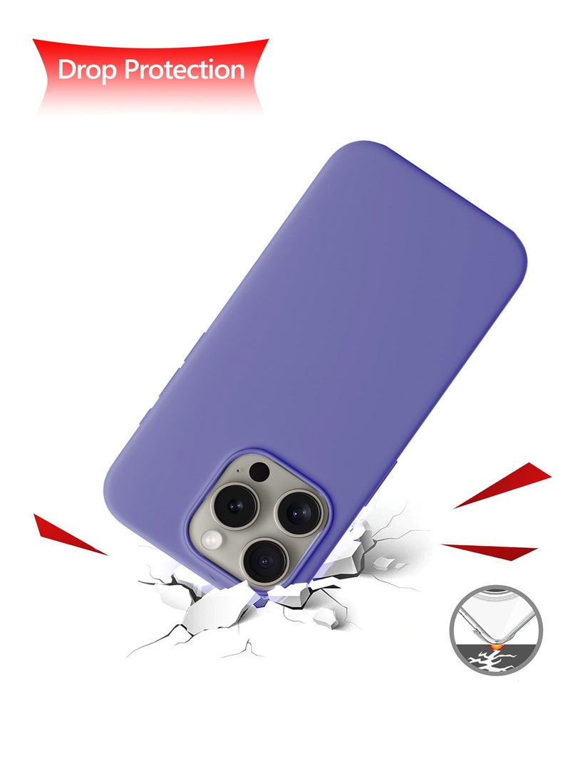 Wtech - Soft Liquid Silicone Case Cover For Apple iPhone 15 Pro Max 2023 Lavender - Image 1