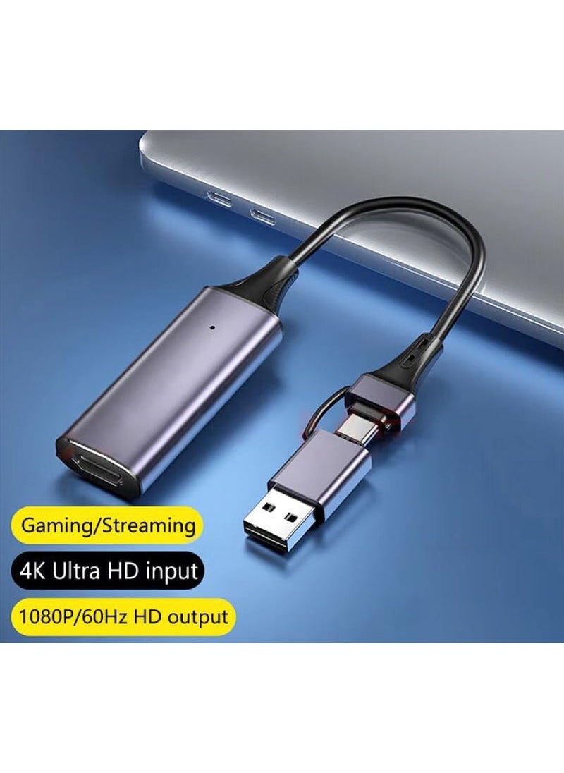 كابتن تيك بطاقة التقاط الفيديو بطاقة تسجيل الفيديو رائعة 4K HDMI إلى 1080P 60 هرتز USB C للألعاب ومسجل التلفزيون المتدفق مع محول USB3.0 لضبط  - Image 5