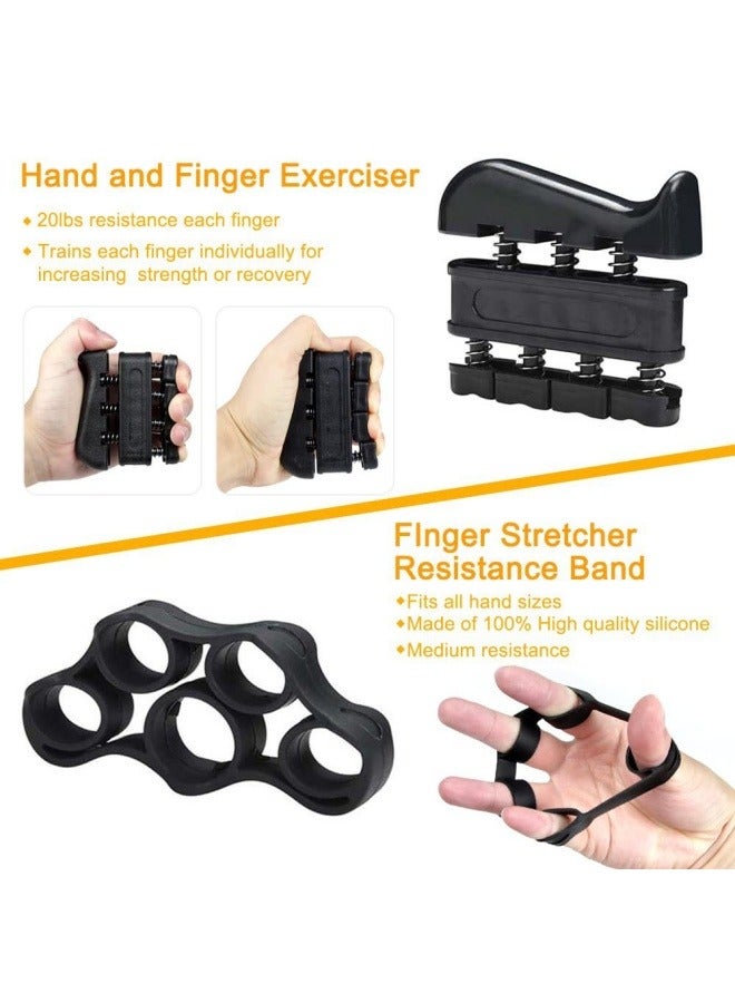 Grip Strength Trainer Kit (5 Pack) with Finger Exerciser, Hand Grip Strengthener, Stress Relief Ball and Forearm Workout Ring is Suitable for All ages - Image 5