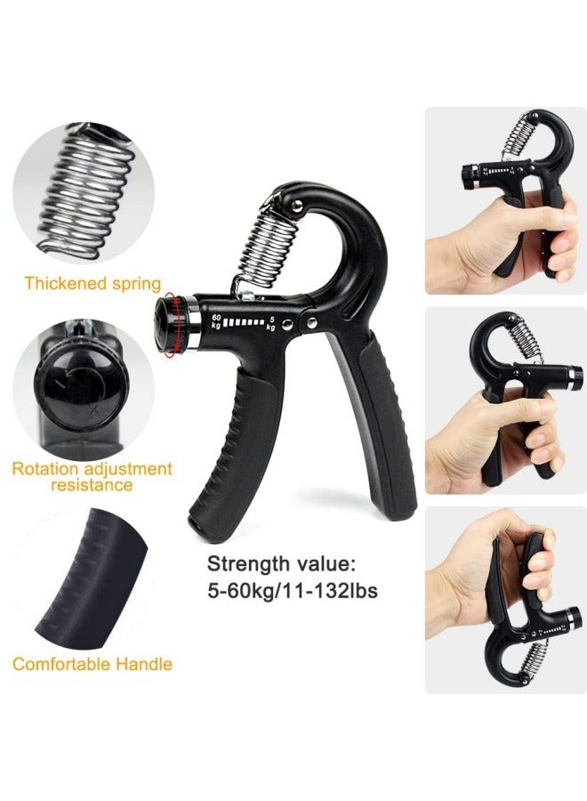 Grip Strength Trainer Kit (5 Pack) with Finger Exerciser, Hand Grip Strengthener, Stress Relief Ball and Forearm Workout Ring is Suitable for All ages - Image 3