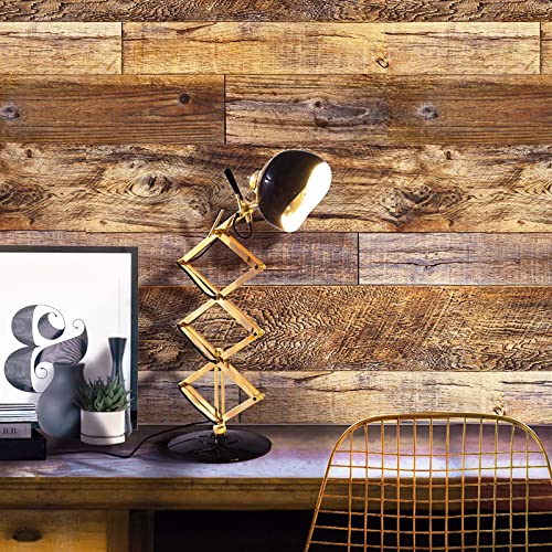 Yun-aeon Brown Wood Peel and Stick Wallpaper 17.3" X 236"Coffee Brown PVC Self Adhesive Wood Wall Peel and Stick Paper for Wall Covering Furniture Countertop Kitchen Christmas DIY - Image 4