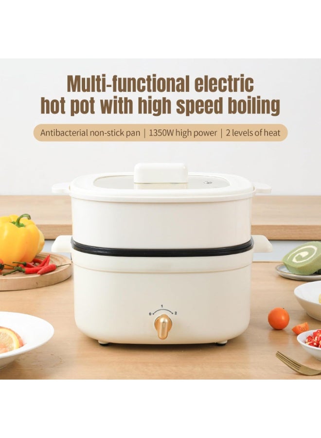 YelaJoy Electric Cooker 4.5L Hot Pot With Steamer Non-stick, Dual Power Multi-functional for Steak, Pasta, Ramen, Quick Heating - Image 4
