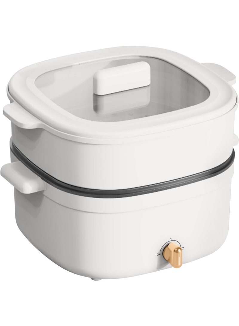 YelaJoy Electric Cooker 4.5L Hot Pot With Steamer Non-stick, Dual Power Multi-functional for Steak, Pasta, Ramen, Quick Heating - Image 1